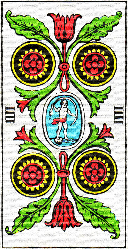 Tarotová karta Čtyři disky