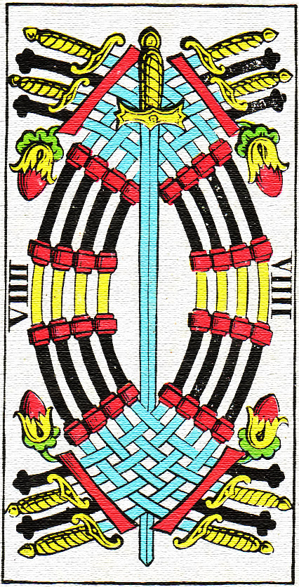 Tarotová karta Devět mečů