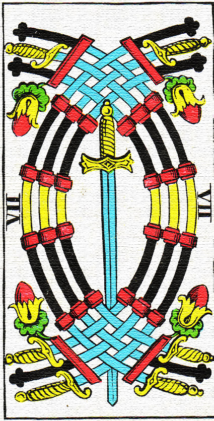 Tarotová karta Sedm mečů