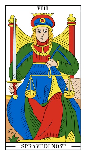 Tarotová karta Spravedlnost