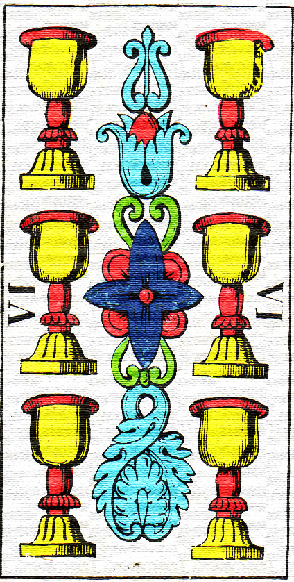 Tarotová karta Šest pohárů