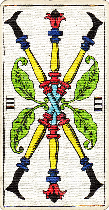 Tarotová karta Tři hole