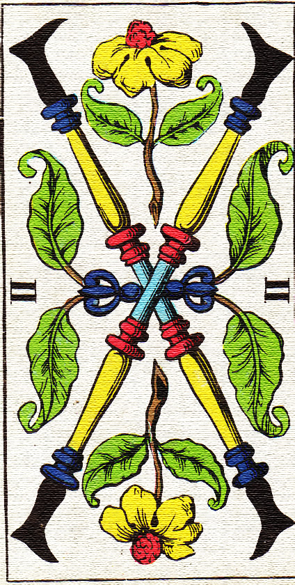Tarotová karta Dvě hole